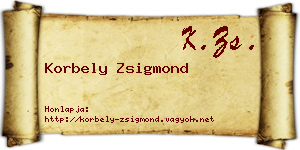 Korbely Zsigmond névjegykártya
