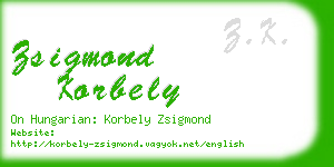 zsigmond korbely business card